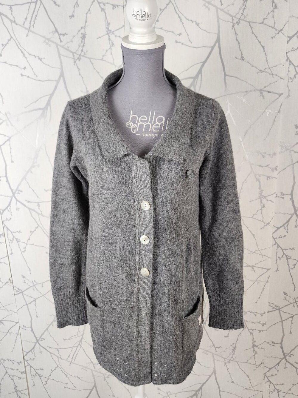 Odd Molly 336 Gray Alpaca Wool Blend Button Front Cardigan